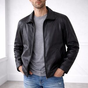 Men's Black Leather Jacket